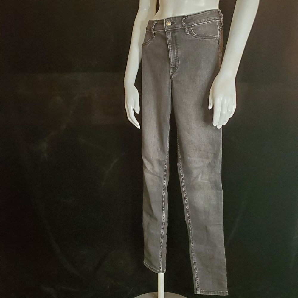 Hollister Super Skinny High Rise Black Jeans with Flame Pocket Design (5R)